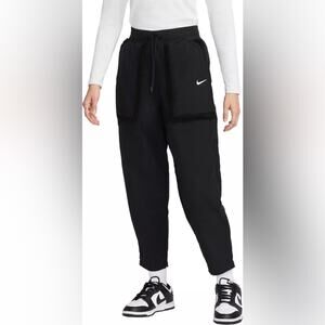 NWT Nike Black Sherpa Drawstring Cargo Pants Wmns XL Lounge